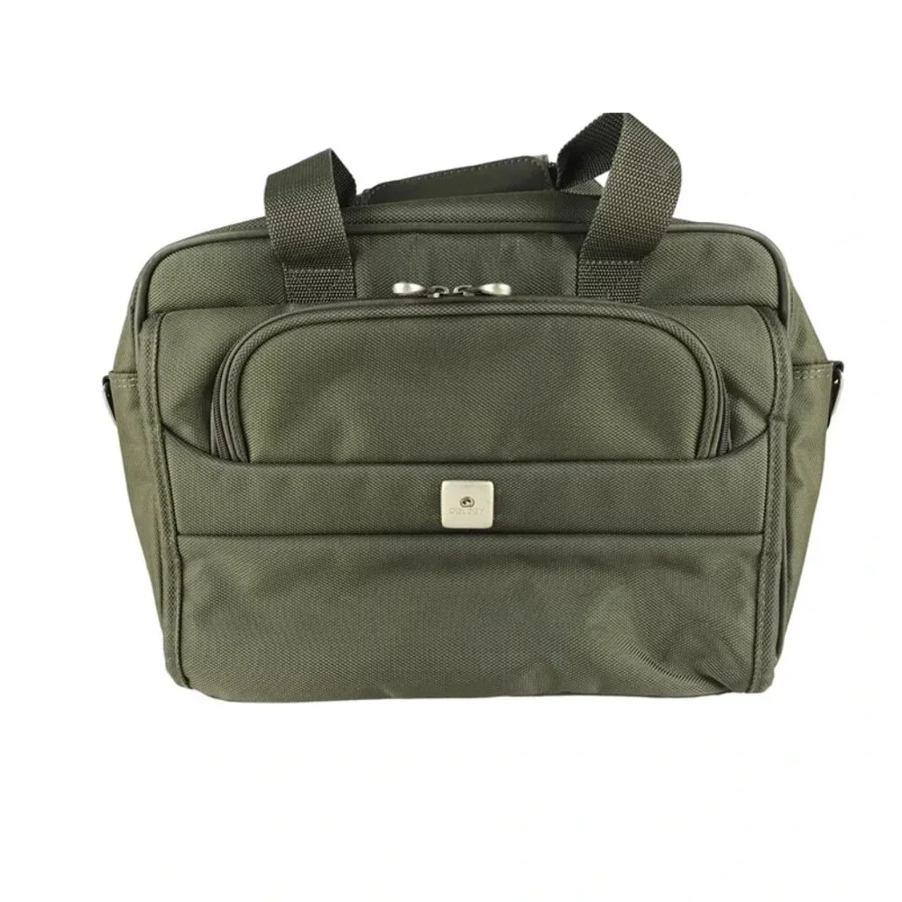 Delsey Unisex Adults Green Outer Zip Pocket Double Top Handle‎ Luggage Bag